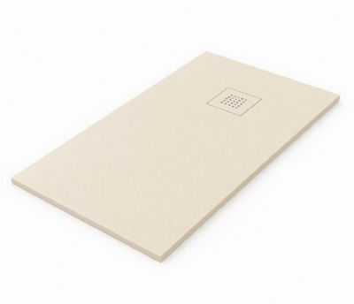 OMS MATT SAND SLATE EFFECT 800mm x 1400mm x 28mm RECTANGULAR SHOWER TRAY with MATCHING GRID, PUL_14_08_AR